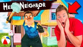 Hello Neighbour IN REAL LIFE!! Box FORT ESCAPE Room (HIDE AND SEEK CHALLENGE)