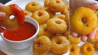 1 कप सूजी से पूरे परिवार के लिए बनाए एकदम कुरकुरा नाश्ता - Suji Donuts Recipe #sujirecipe