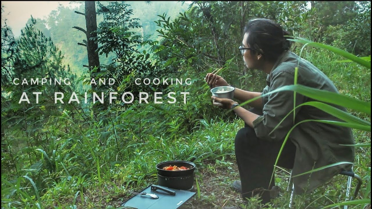 Solo Camping At Rainforest 4k Camping And Cooking Without Tent