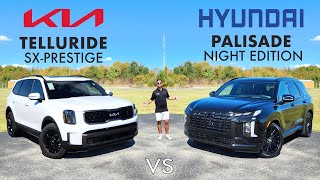 SUPERIOR SIBLINGS! -- 2024 Hyundai Palisade Night vs. Kia Telluride SX-P: Comparison
