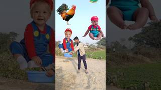 Flying crying babies Catching vs danching gorilla, hen, parrot \u0026 puppy - #funny #short