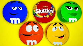 4 Minutes Satisfying with ASMR Unboxing Colorful Skittles \u0026 Yummy M\u0026M'S Candy From Mystery Boxes