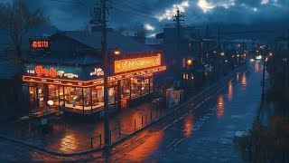 Experience 1980s \u0026 90s Lofi Beats to be Productive | Retro Town Vibes | Soothing Rainy Night | Japan