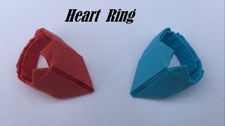 Origami Heart Ring | How to Make a Paper Ring | Love Finger Ring |  Paper RING HEART tutorial