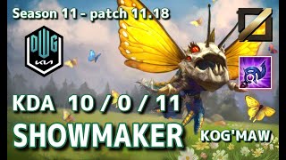 【韓国サーバー/GM】DK Showmaker コグマウ(Kog'maw) VS ガリオ(Galio) MID - Patch11.18 KR Ranked【LoL】