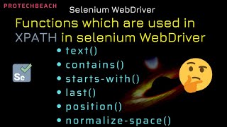 Functions which are used in xpath in selenium WebDriver