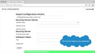 Initial configuration of X-Road security server