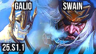 GALIO vs SWAIN (MID) | 3/1/7 | NA Grandmaster | 25.S1.1