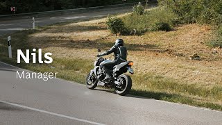 Meet Nils and drive with him #beyond work 🏍️