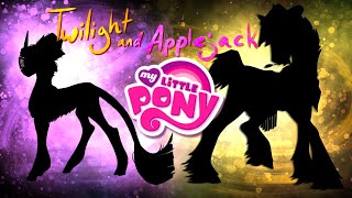 I redesigned Twilight Sparkle and Applejack in my style || art + commentary