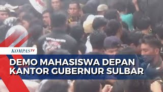 Demo Mahasiswa di Depan Kantor Gubernur Sulbar Berakhir Ricuh