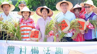 鹿港農村慢活趣 親子下田割稻體驗農民辛苦