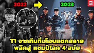 เส้นทางแชมป์โลก LoL ของ T1: จากทีมที่เกือบแตกสลาย พลิกฟื้นสู่ทีมแชมป์โลกสมัยที่ 4 (Worlds 2023)