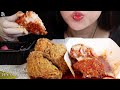 asmr 양념 반 후라이드 반 치킨 먹방 korean fried chicken eating sounds mukbang