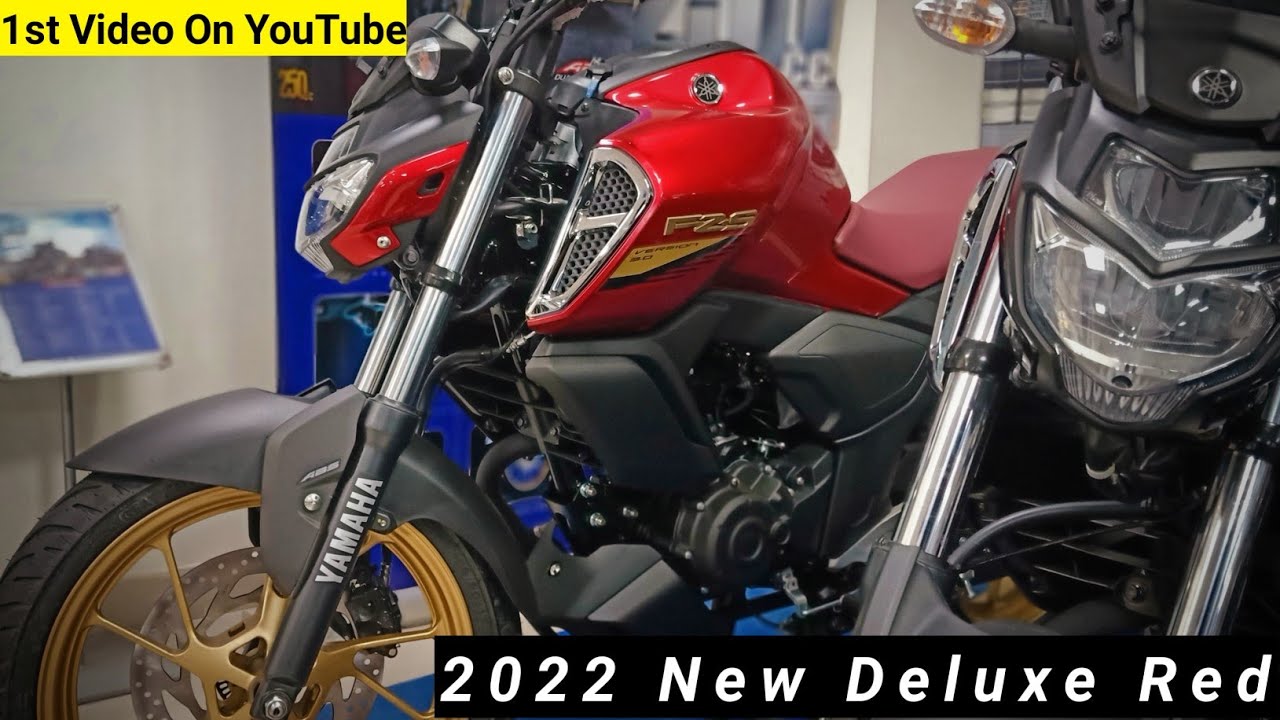 2022 New Yamaha FZ-S V3 BS6 Deluxe Edition Red Colour Walkaround Review ...