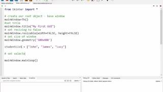 Using option menus in Tkinter
