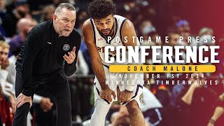 Coach Malone Full Postgame Press Conference vs. Minnesota Timberwolves 🎙 | 11/1/24