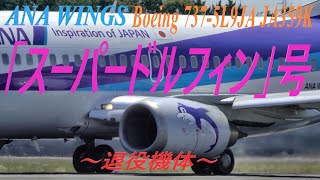 【4K】【退役機体】【スーパードルフィン号】 TAKEOFF FROM TAXING ANA WINGS  Boeing 737-5L9（JA359K）＠ITM