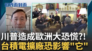 台積電擴大投資美國千億！恐影響歐洲設廠計畫 歐美同盟破裂？歐盟砸８千億美元推「再武裝計畫」　美歐關係生變恐造成歐洲大恐慌...｜陳斐娟主持｜【世界面對面】20250311｜三立iNEWS