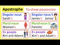 APOSTROPHE RULES ✅ | Showing Possession | Learn with examples