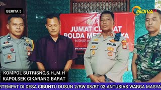 Kapolsek Cikarang Barat,Lakukan giat Jumat curhat,kepada masyarakat desa cibuntu