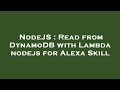 NodeJS : Read from DynamoDB with Lambda nodejs for Alexa Skill