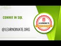 Commit in SQL | Learnomate Technologies