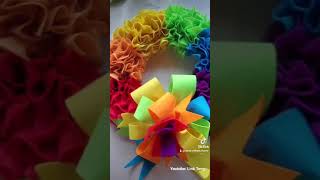 Making #Rainbow #Wreath with #Felt. #DIY #handmade #pretty #pride #decoration #festive #colorful