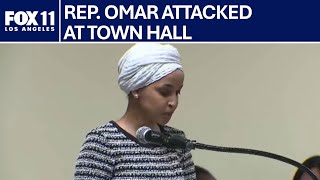 Rep. Ilhan Omar gets sprayed while calling for Kristi Noem impeachment | FOX 11 LA