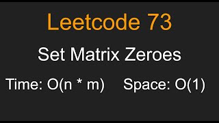 Set Matrix Zeroes - Leetcode 73 - Python