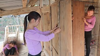 Completed all wooden walls on the second floor - single mother's two-story house