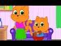 Cats Family in English - Chocolate dumbbells Cartoon for Kids