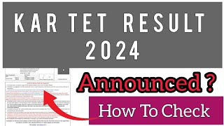 KARTET Result 2024 | How To Check KARTET Result 2024