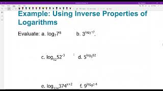 3 2 Logarithmic Functions