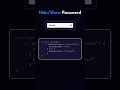 Show hidden password using JavaScript#html#css#javascript#coding#tipsandtricks#shorts #webdesign