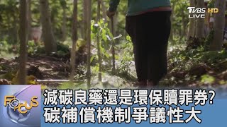 減碳良藥還是環保贖罪券? 碳補償機制爭議性大｜詹舒涵｜FOCUS午間新聞 20211029