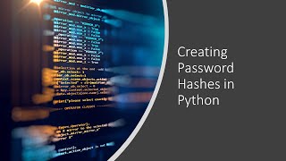 Creating password hashes in Python