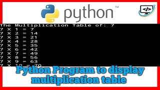 Python program to display multiplication table | make a multiplication table | #short #CodeOnTrend