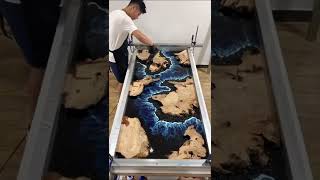 Black Sand Beach Maui DIY Epoxy resin table |  #shorts #shortvideo