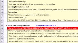 Ctrl + Shift + Enter: Excel Array Formulas #07: Introduction To Array Functions. TRANSPOSE Function