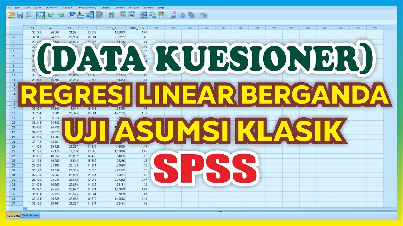 Cara Uji Asumsi Klasik Menggunakan SPSS Lengkap M Jurnal