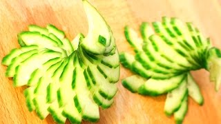 Art In Cucumber Show | Vegetable Carving Garnish | Party Food Decoration