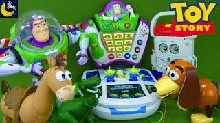 Thrift Store Toy Haul Lots of Toy Story Toys 1 2 3 Buzz Lightyear VTech Laptop Voice Changer Mr Mike