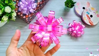 DIY Bow 🎀วิธีทำโบว์ริบบิ้นติดของขวัญ แบบง่ายๆ # 12 #ของขวัญปีใหม่ #ribbonbow #diyribbonbow