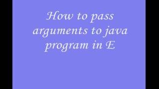 Pass arguments to java program using eclipse
