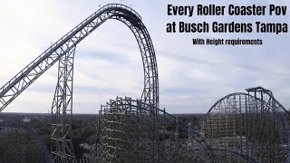 All rides at Busch Gardens Tampa