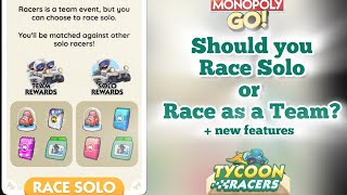 Tycoon Racers: Solo play or Team?? Plus new features and info! #monopolygo #tycoonracers