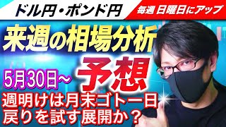 【来週のFX相場分析と予想】ドル円とポンド円来週の反発ポイントを見極めろ（5月30日～6月3日分）