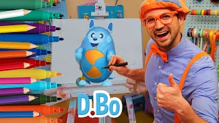 How To Draw D. BO | Draw with Blippi | Arts and Crafts For Toddlers