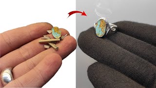 **Beginner’s Guide to Crafting a Silver Turquoise Ring at Home! 🏡💙** | Handmade Silver Turquoise